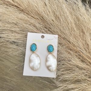 Opal stud turquoise earrings